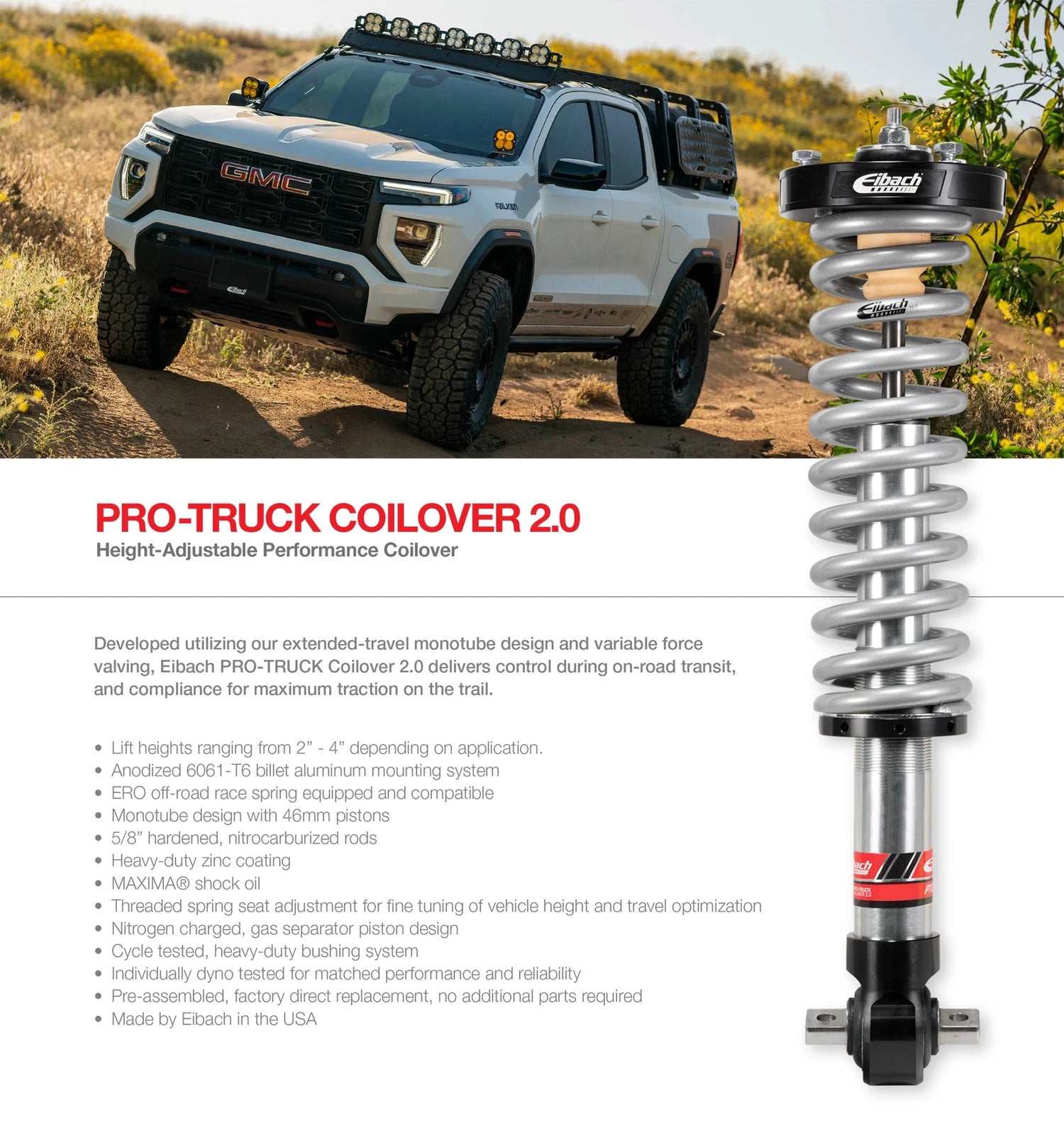 Eibach 20-22 GM 1500 Truck 3.0L 6 Cyl. Turbo Diesel 4WD Front Pro-Truck Coilover 2.0