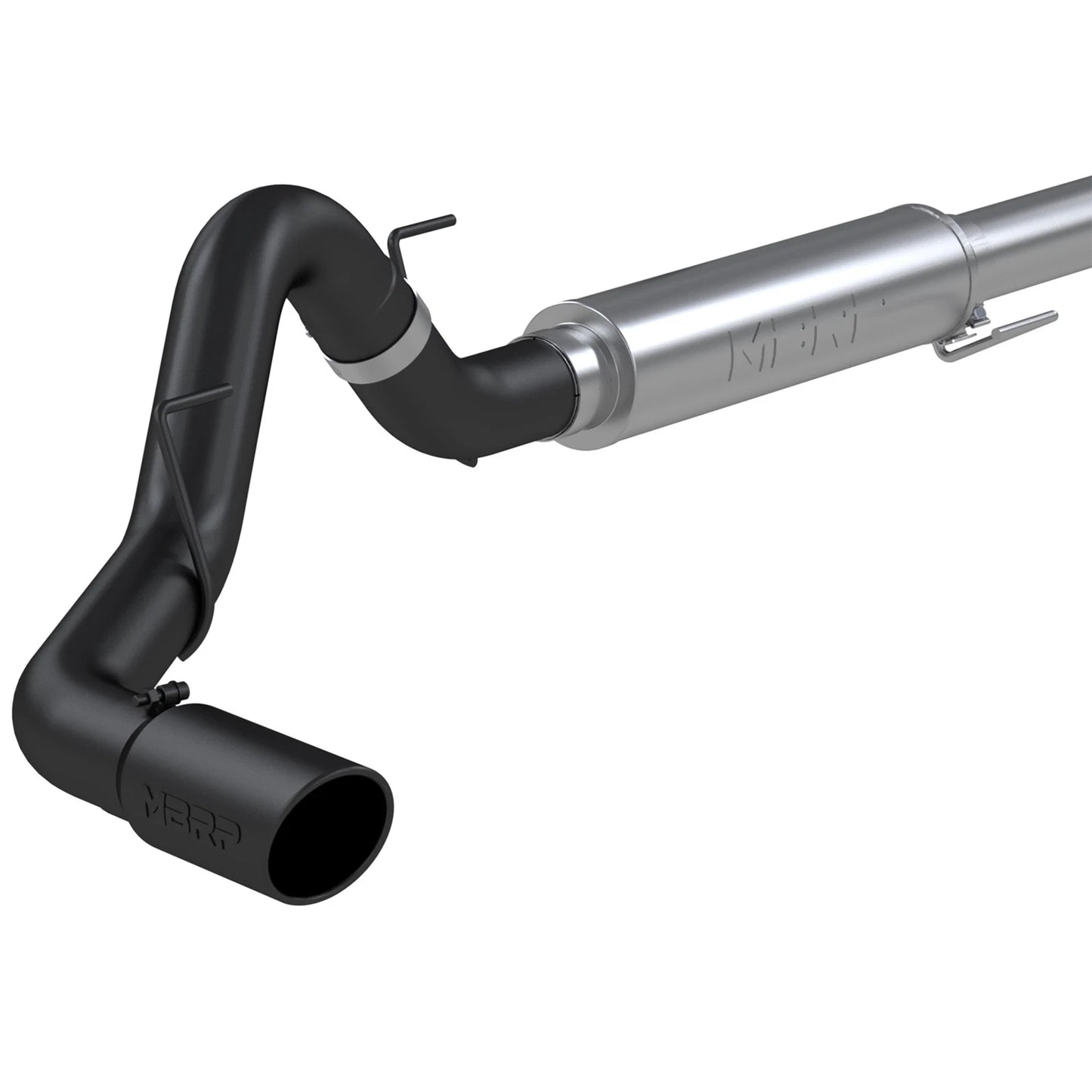 MBRP 2021+ Ford F150 2.7L/3.5L/5.0L 4in Black-Coated AL Steel Cat-Back - RACE VERSION
