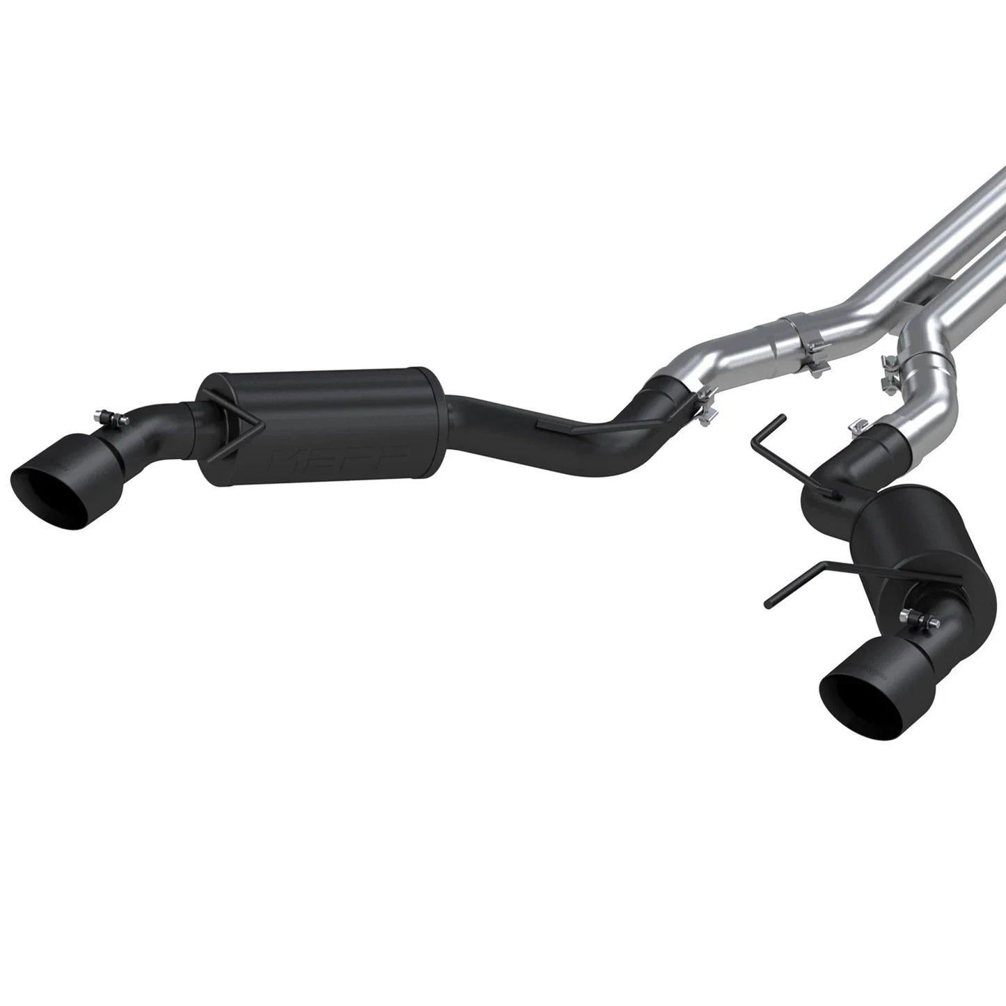 MBRP 15 Ford Mustang GT 5.0 3in Cat Back Dual Split Rear Street Version 4.5in Tips - Black Coated