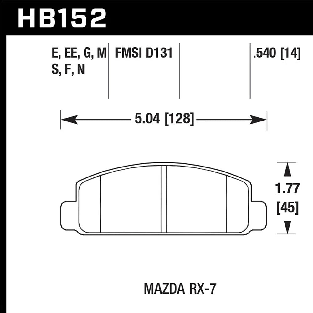 Hawk Mazda RX-7 HPS Street Front Brake Pads