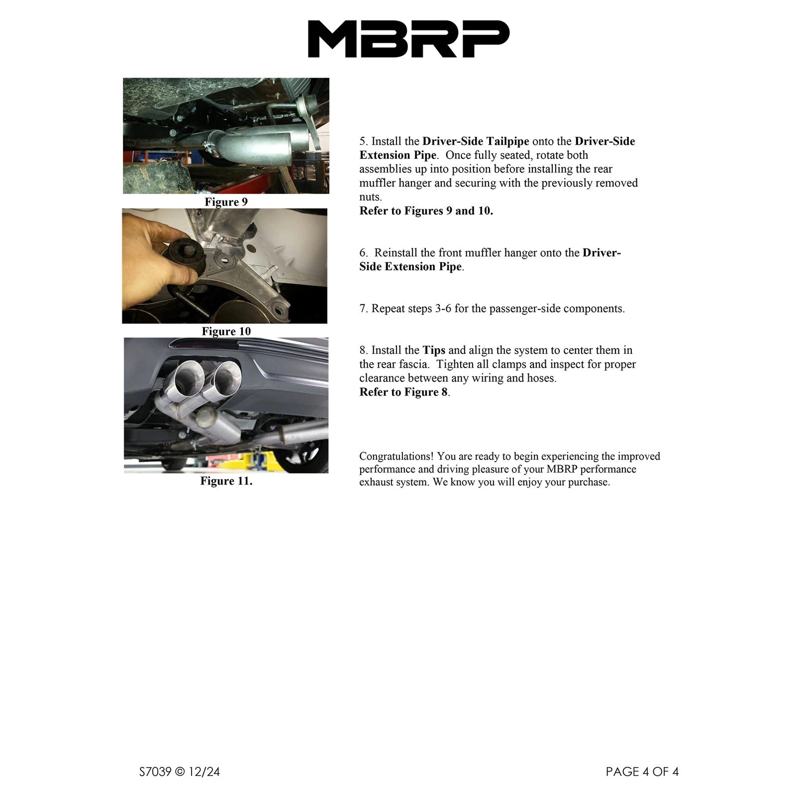 MBRP 16-19 Chevrolet Camaro V6 2.5in BLK NPP Dual Axle Back Exhaust w/ 4in Quad Dual Wall Tips