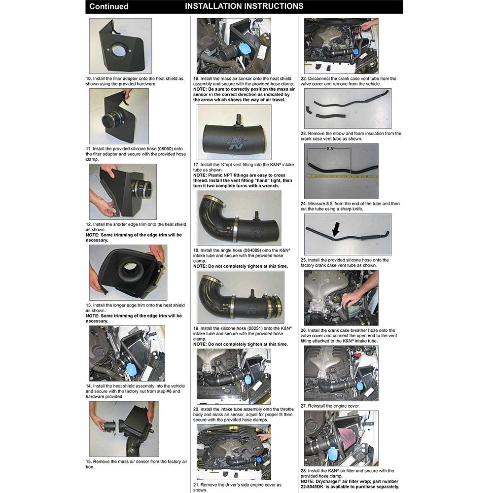 K&N 08-09 Pontiac G8 V6-3.6L AirCharger Performance Intake