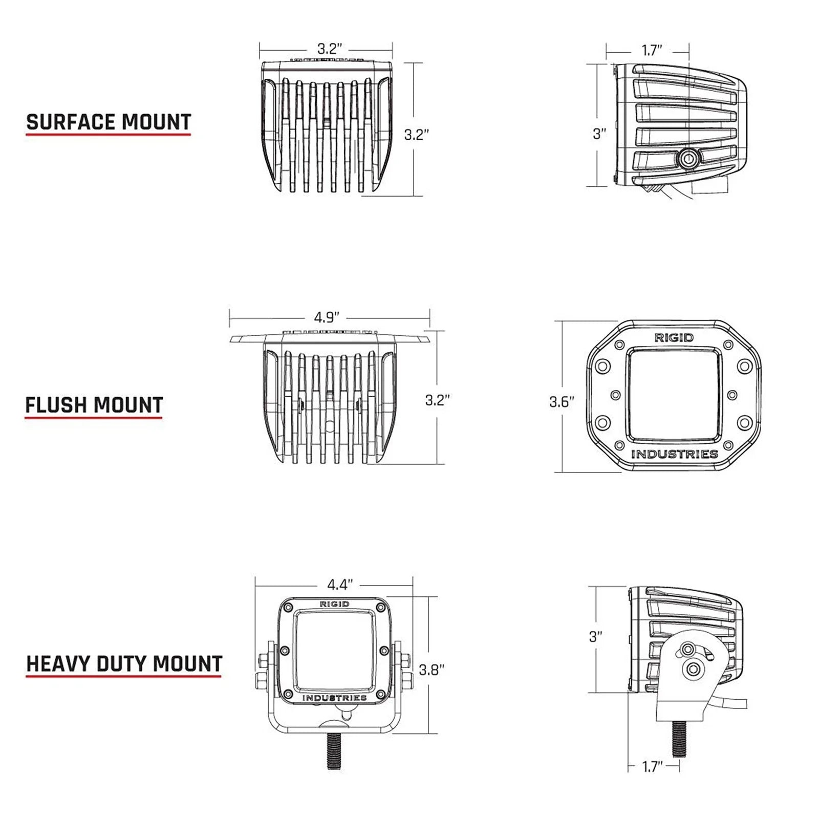 Rigid Industries Marine - Flush Mount - Dually - 60 Deg. Lens - Single
