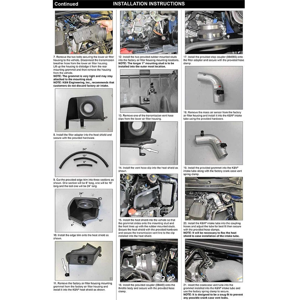 K&N 16 Acura ILX 2.4L Typhoon Complete Cold Air Intake