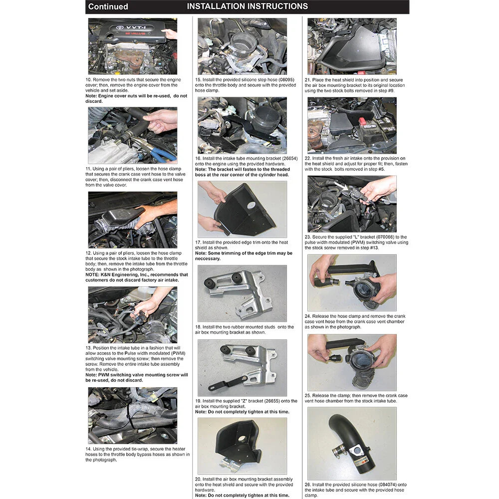 K&N 07 Toyota Camry L4-2.4LTyphoon Short Ram  Intake