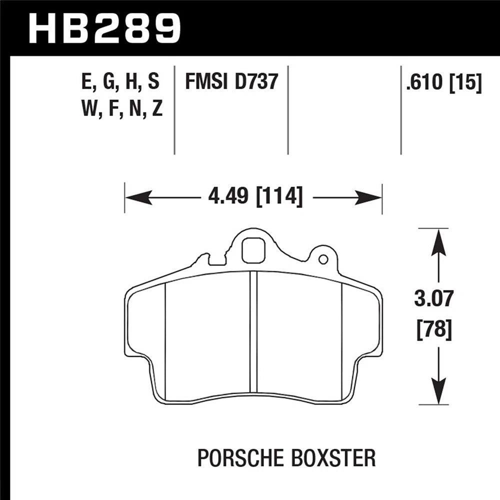 Hawk Porsche HPS Street Front Brake Pads
