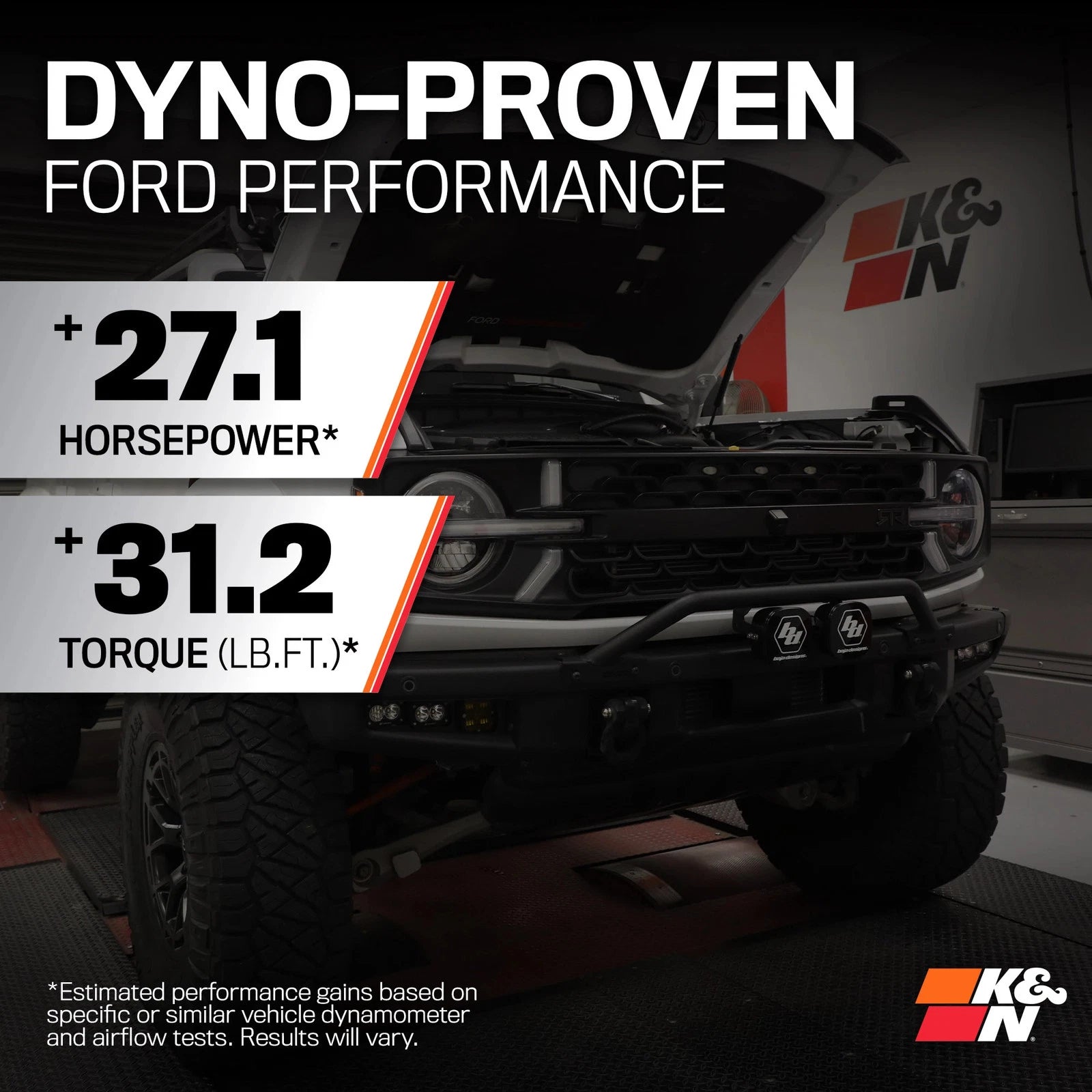K&N 2023 Ford Bronco Raptor V6 3.0L F/I 63 Series AirCharger Performance Air Intake System