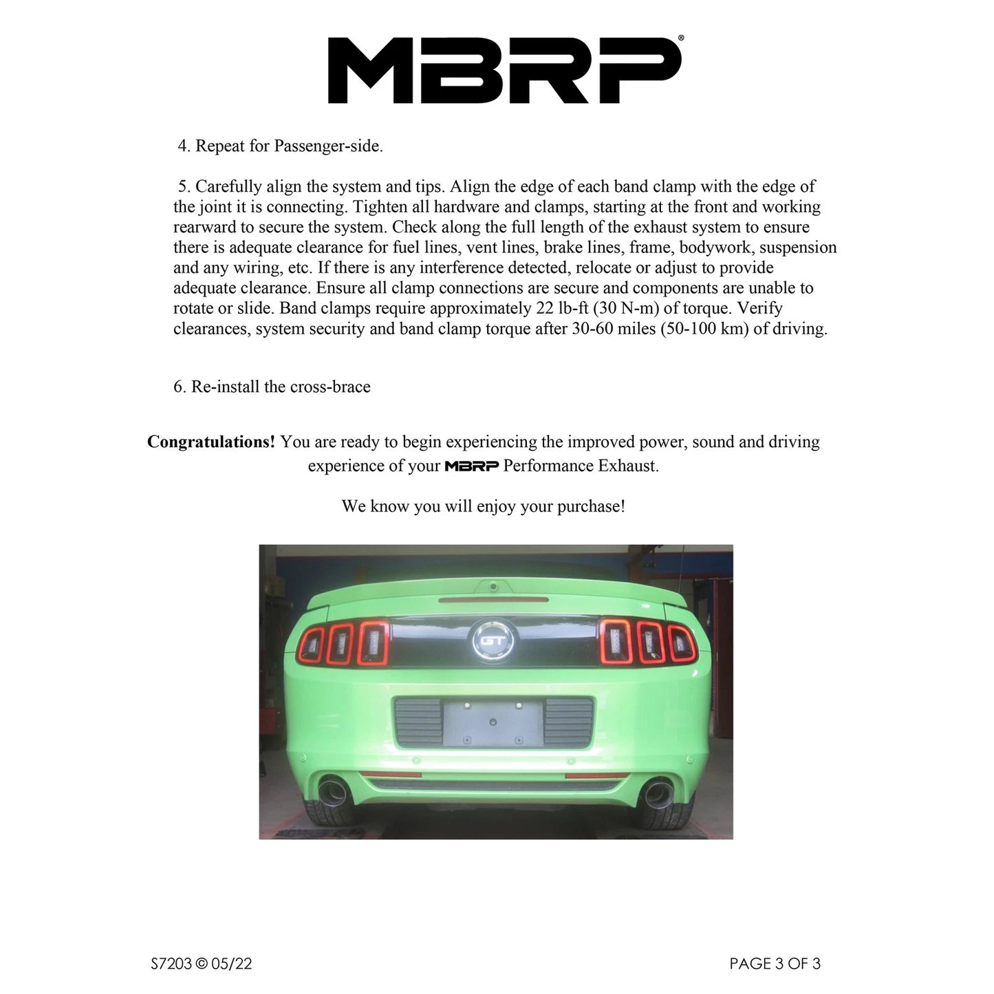 MBRP 11-14 Ford Mustang GT 5.0L T304 SS 3in Dual Axle-Back with Carbon Fiber Tips (Race Version)