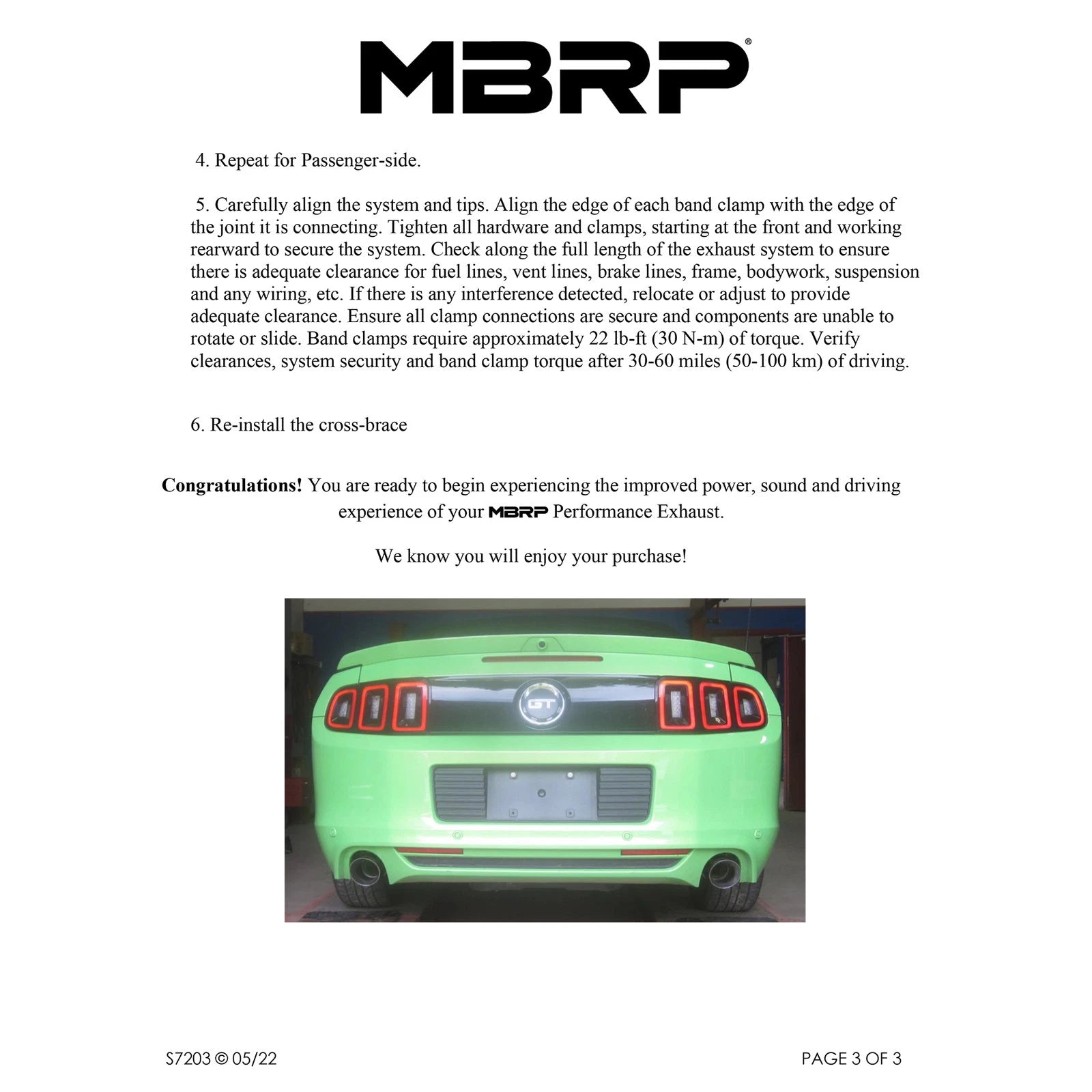 MBRP 11-14 Ford Mustang GT 5.0L T304 SS 3in Dual Axle-Back with Carbon Fiber Tips (Race Version)