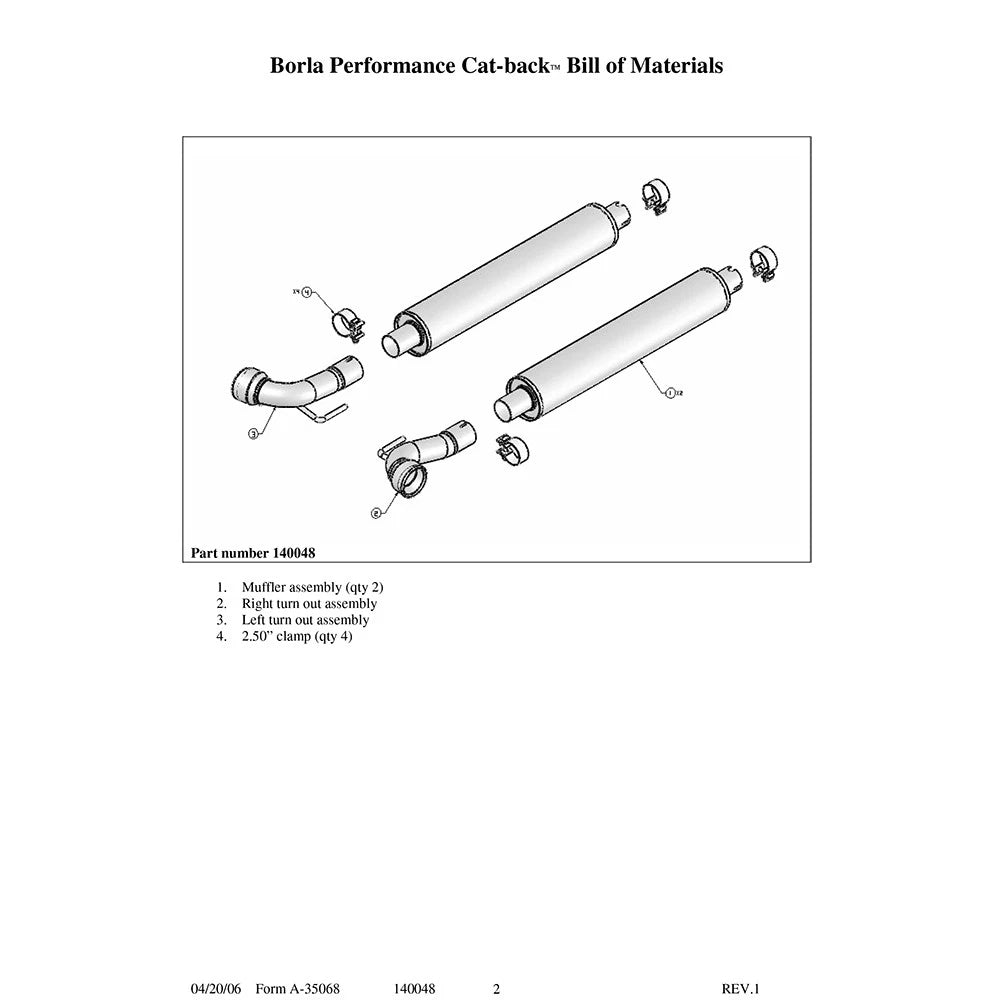 Borla 03-08 Viper SRT-10 8.3L SS Catback Exhaust