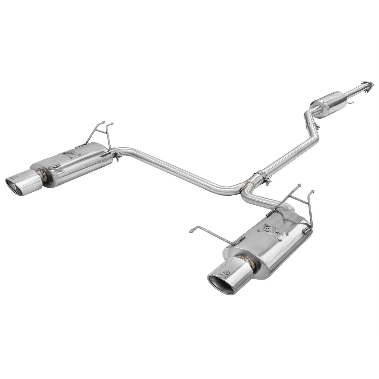 aFe Takeda Exhaust 2.25in to 2in Dia 304SS Cat-Back w/Polished Tips 08-12 Honda Accord Coupe V6 3.5L