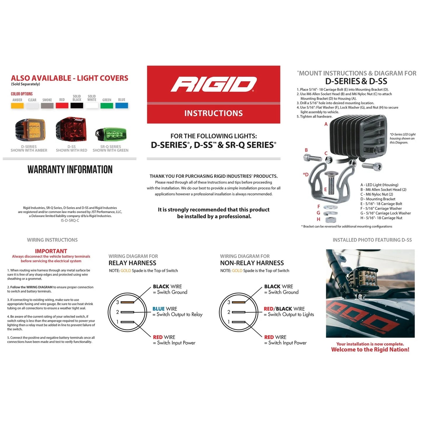Rigid Industries Dually - Flush Mount - Flood - Set of 2