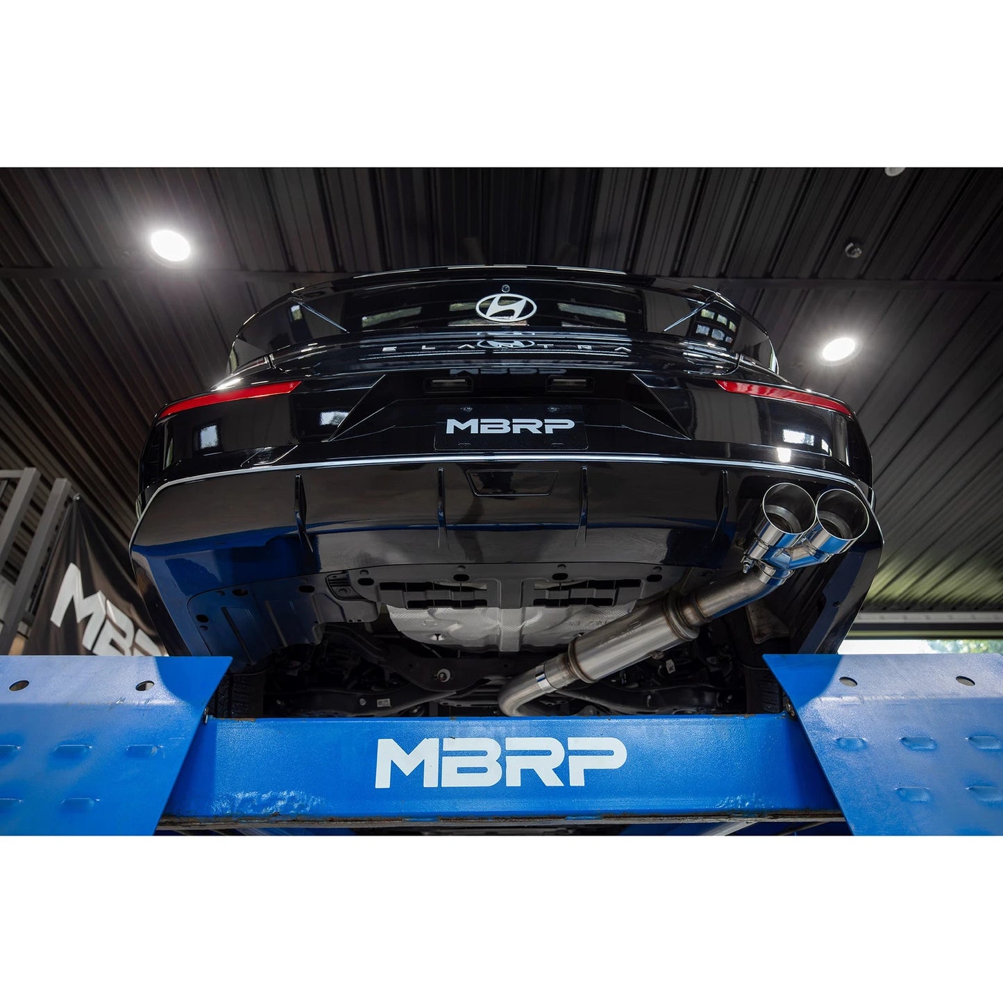 MBRP 21-24 Hyundai Elantra Aluminized Steel 3in Axle-Back Single Rear Exit with Dual Outlet Tip