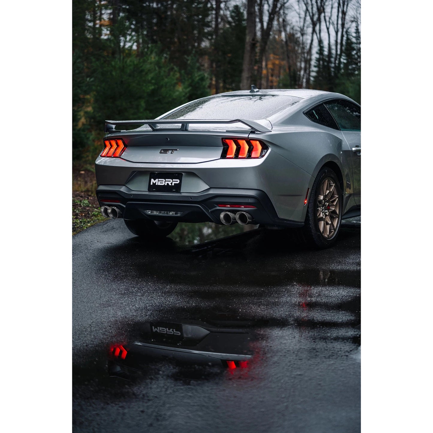 MBRP 2024+ Ford Mustang 5.0L T304 SS 3in Cat-Back Dual Split Exhaust w/ Quad Tips (Valve Delete)