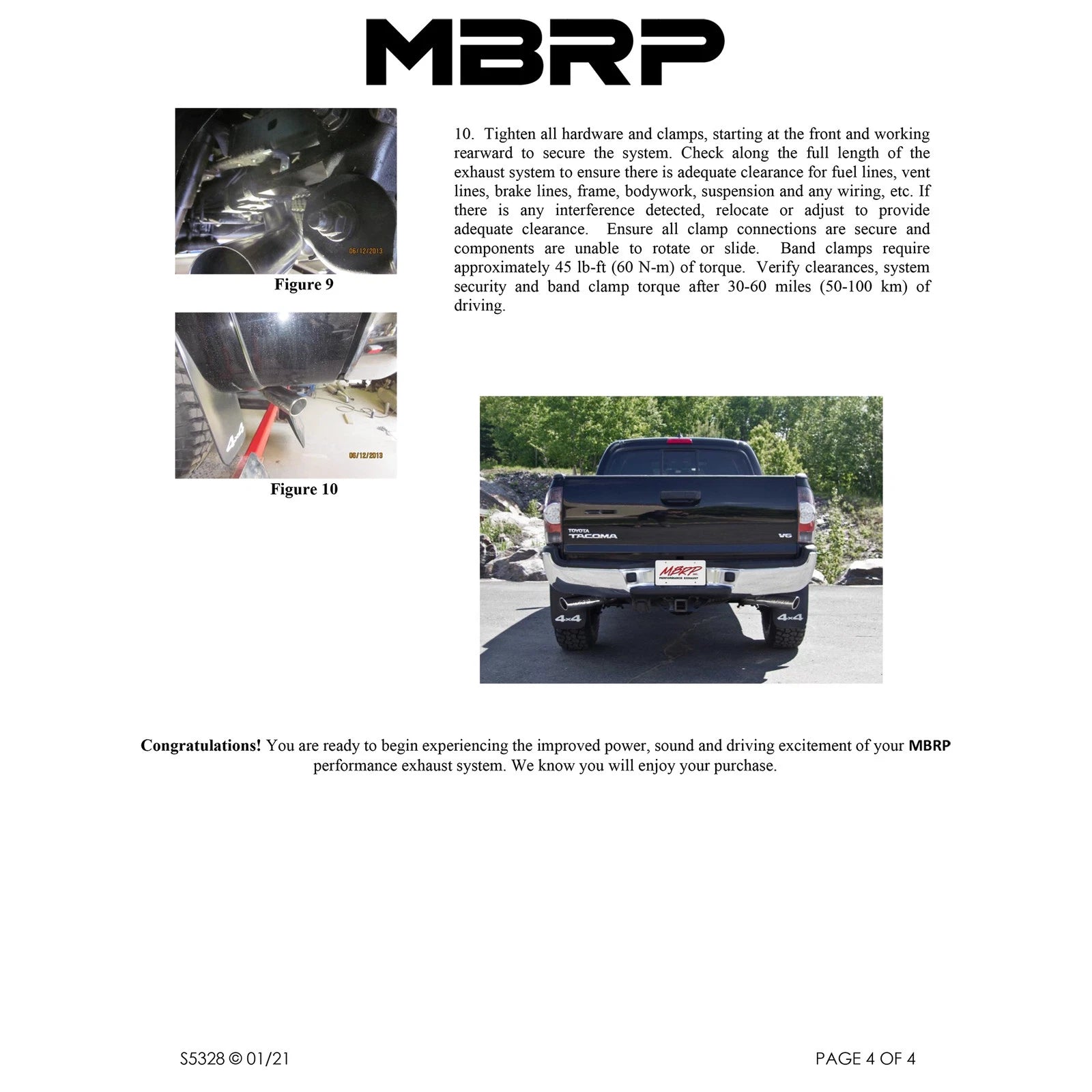 MBRP 05-13 Toyota Tacoma 4.0L EC/CC AL Dual Split Side Cat Back Exhaust