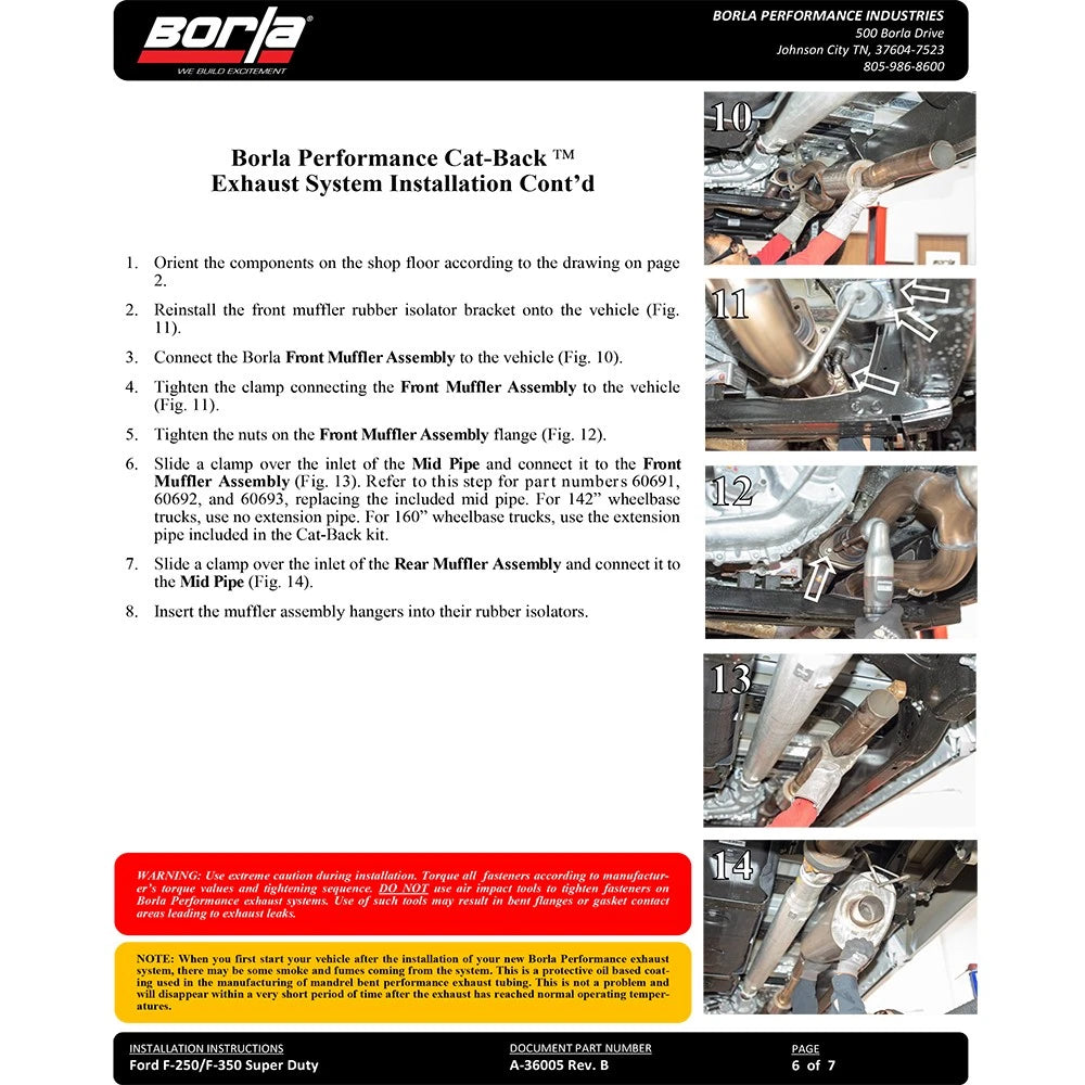 Borla 20-22 F-250/F-350 SUPER DUTY 7.3L V8 AT 2WD / 4WD 4DR WB142 S-TYPE Cat Back S RD RL AC S BLACK