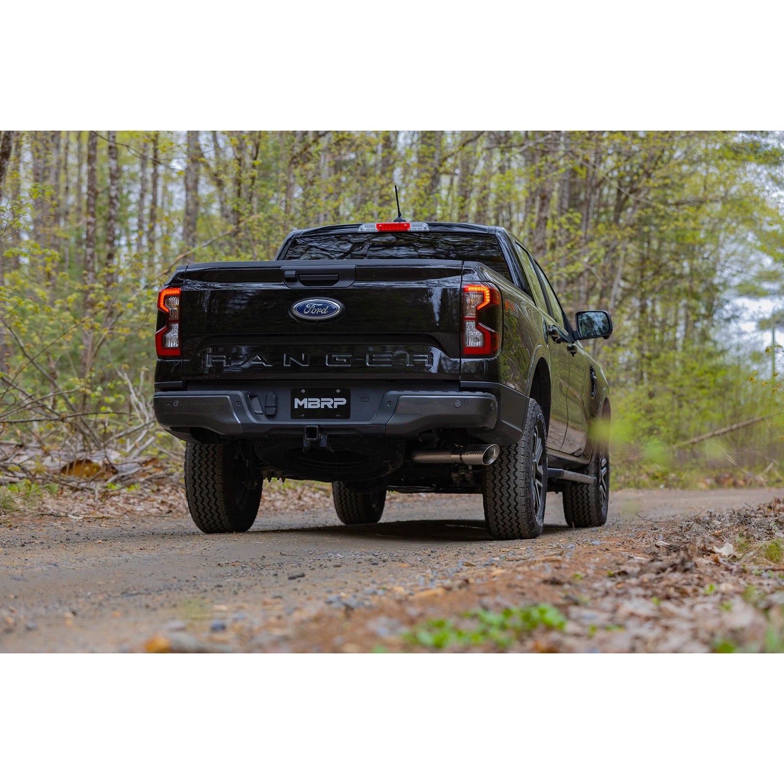 MBRP 2024+ Ford Ranger 2.7L 2.5 into 3in Single Side Exit Cat Back - Aluminum