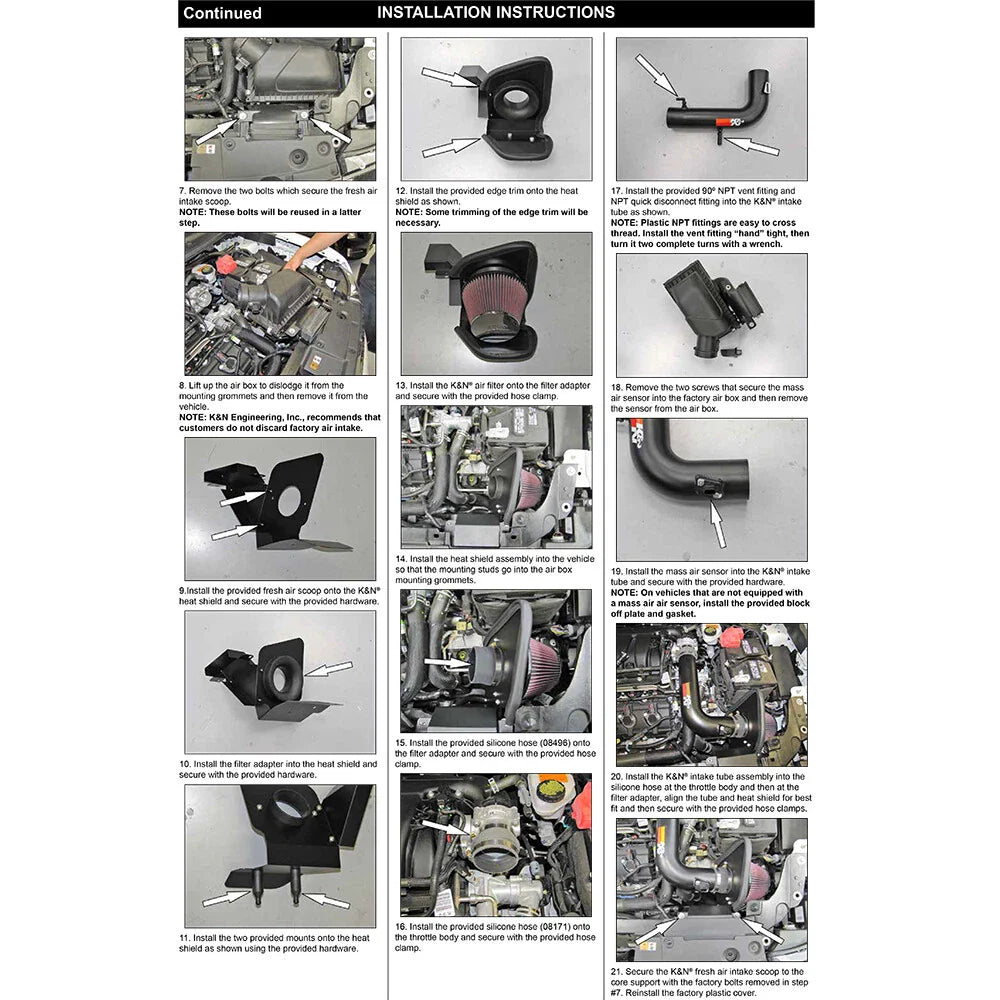 K&N 13 Ford Explorer 3.5L V6 Performance Intake Kit