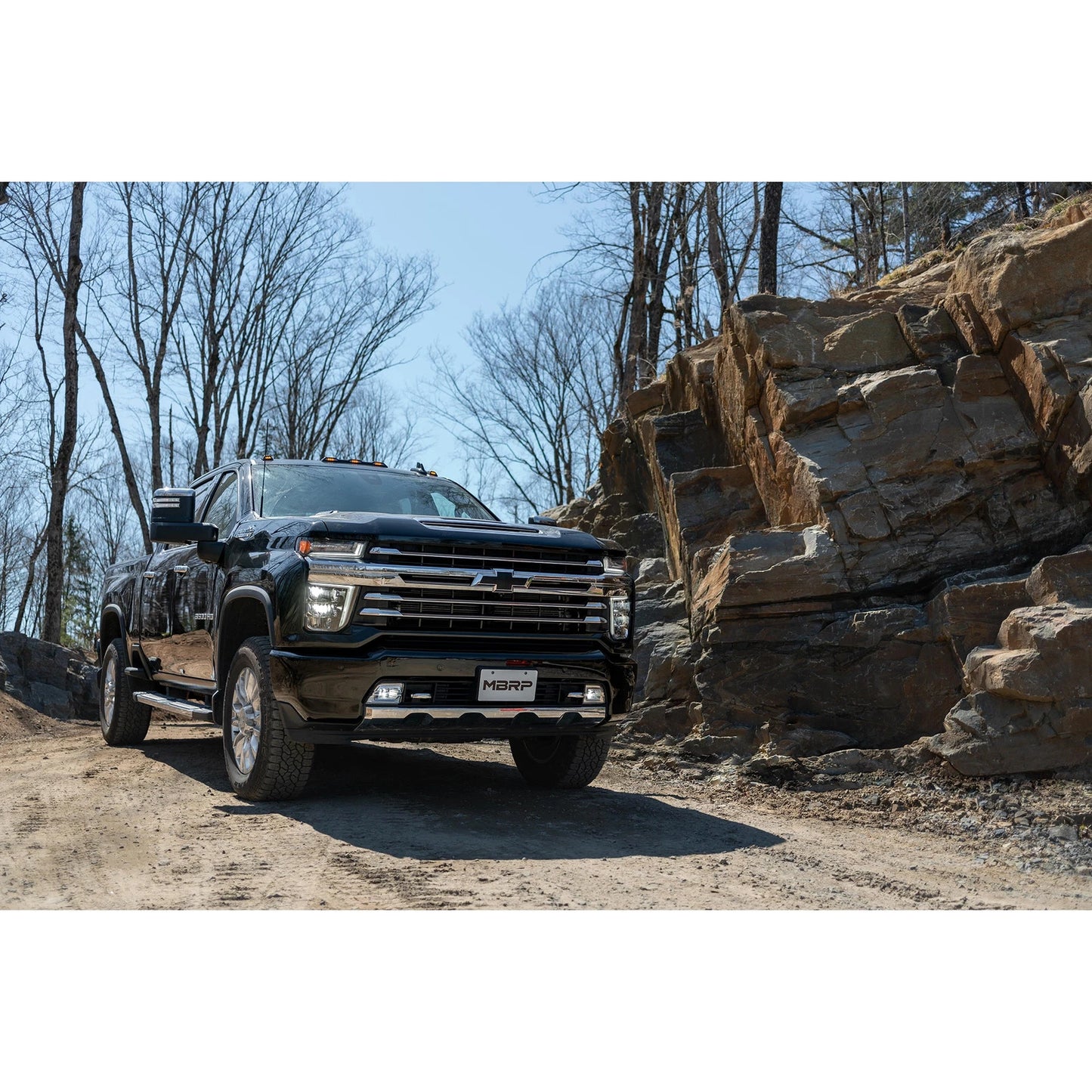 MBRP 2020+ GMC/Chevy 2500/3500 6.6L Duramax 4in Mand Bent Tubing Pro-Ser Cat Back Single Side - Blk