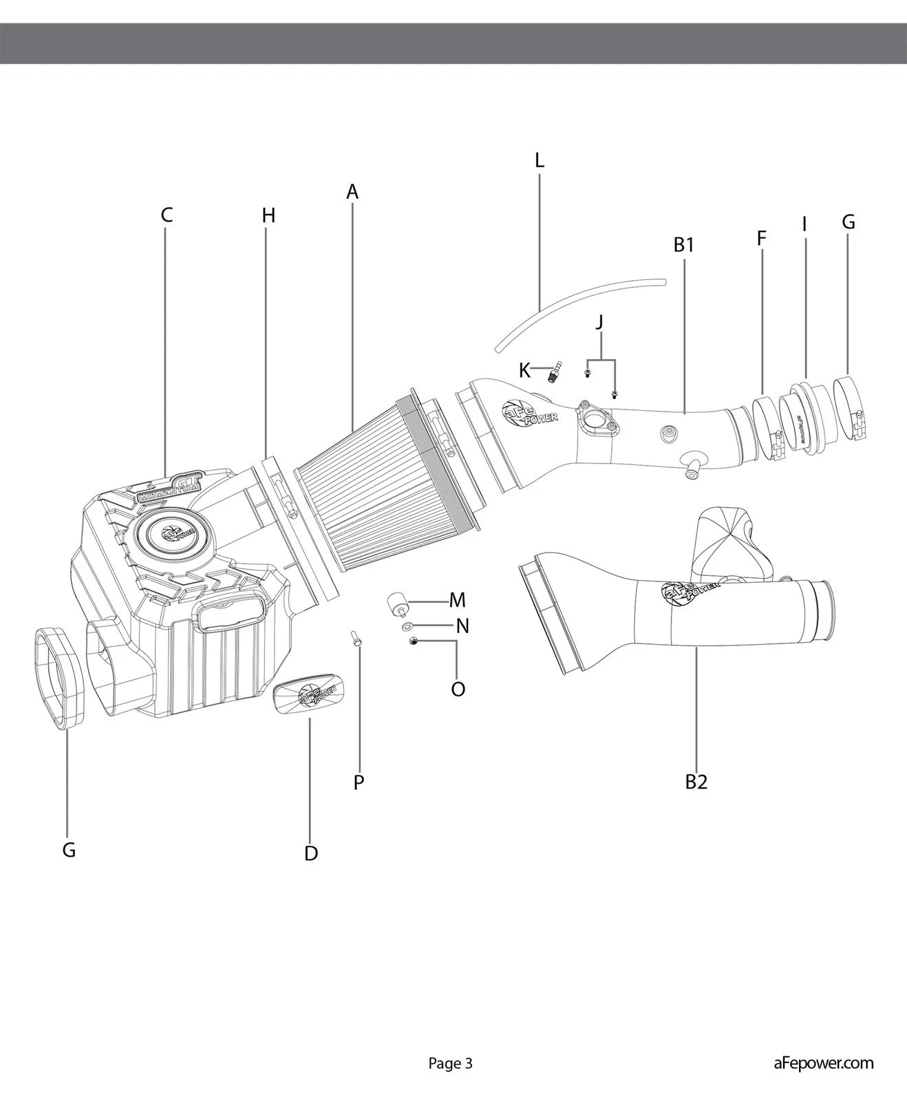 aFe Momentum GT Cold Air Intake System w/ Pro DRY S Filter Toyota FJ Cruiser 07-21 V6-4.0L