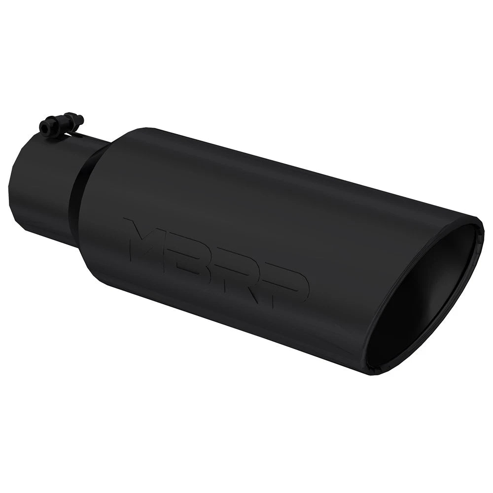 MBRP Universal Tip 6in OD Rolled End 4in Inlet 18in L Black Coated Exhaust Tip