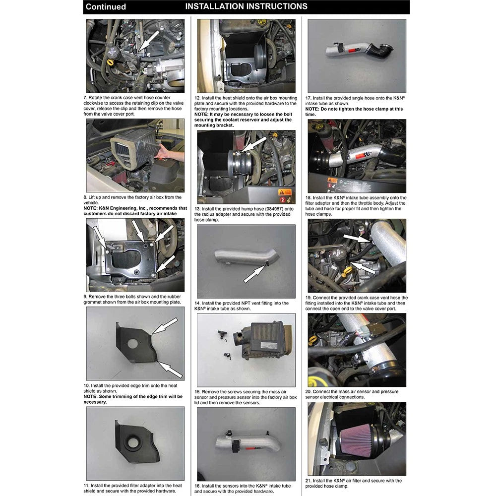 K&N 11-12 Chevy Silverado 2500/3500 HD / 11-12 GMC Sierra 2500/3500 HD High-Flow Perf Intake Kit