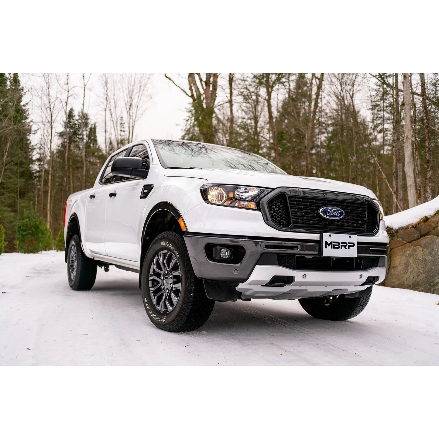 MBRP 19-20 Ford Ranger 2.3L 3in Dual Split Rear Outlet 4in OD Tips Black Coated Cat Back Exhaust