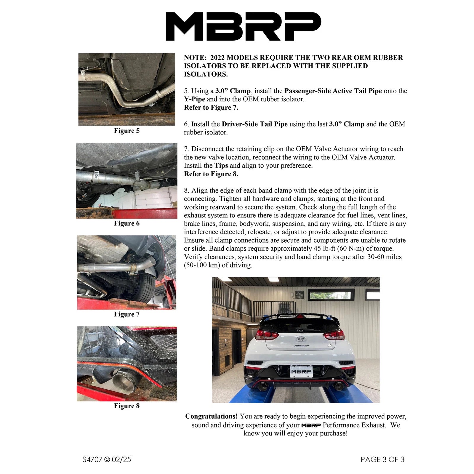 MBRP 19-22 Hyundai Veloster 3in Catback Exhaust, Dual Rear Exit