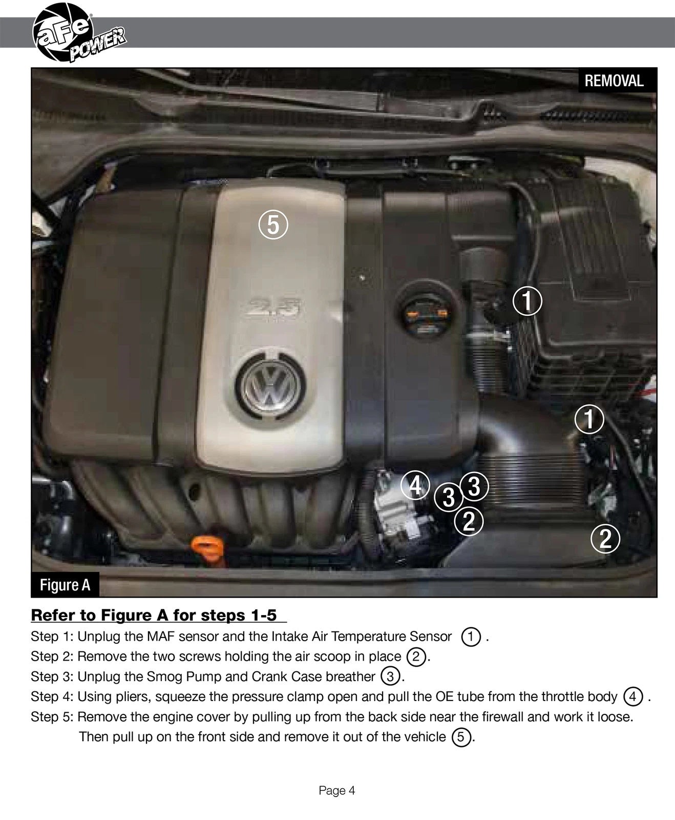aFe MagnumFORCE Intake Stage-2 Pro 5R 06-08 VW Jetta/Golf/Rabbit (MKV) 2.5L
