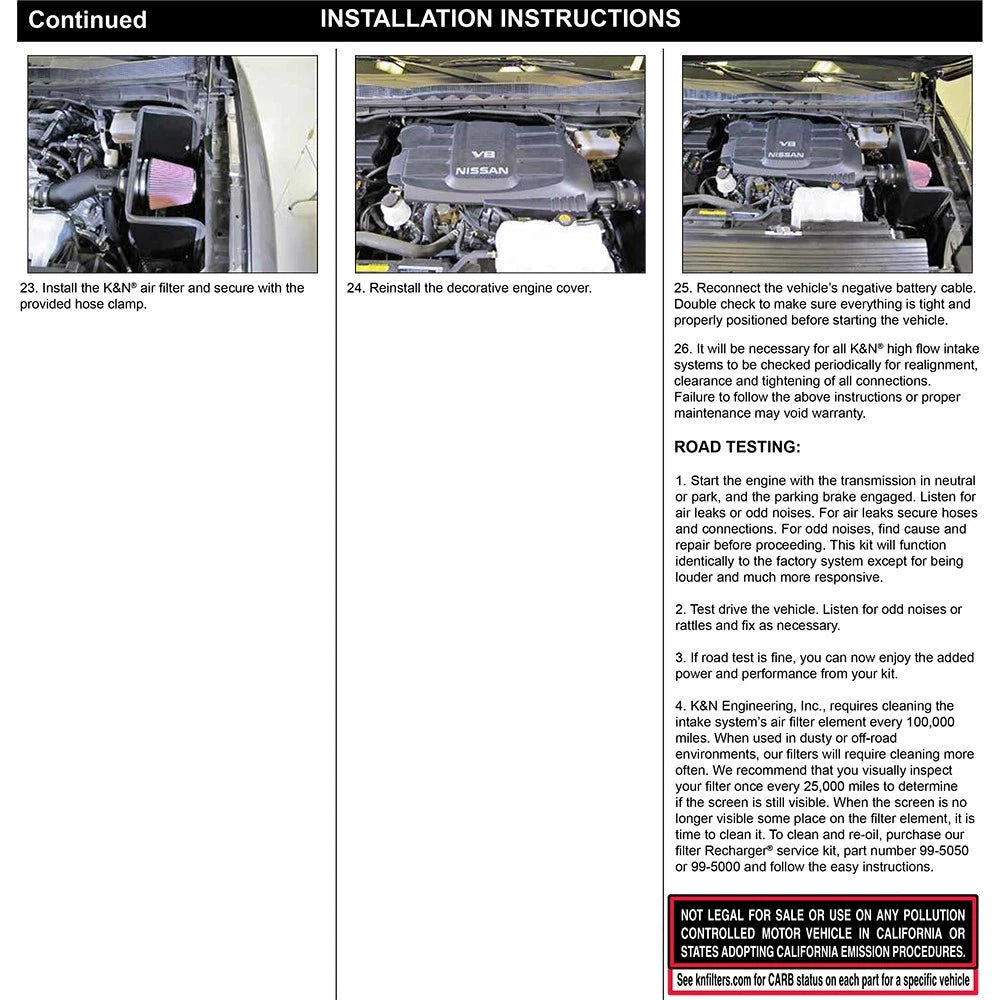 K&N 17-18 Nissan Titan XD V8 5.6L AirCharger Performance Intake