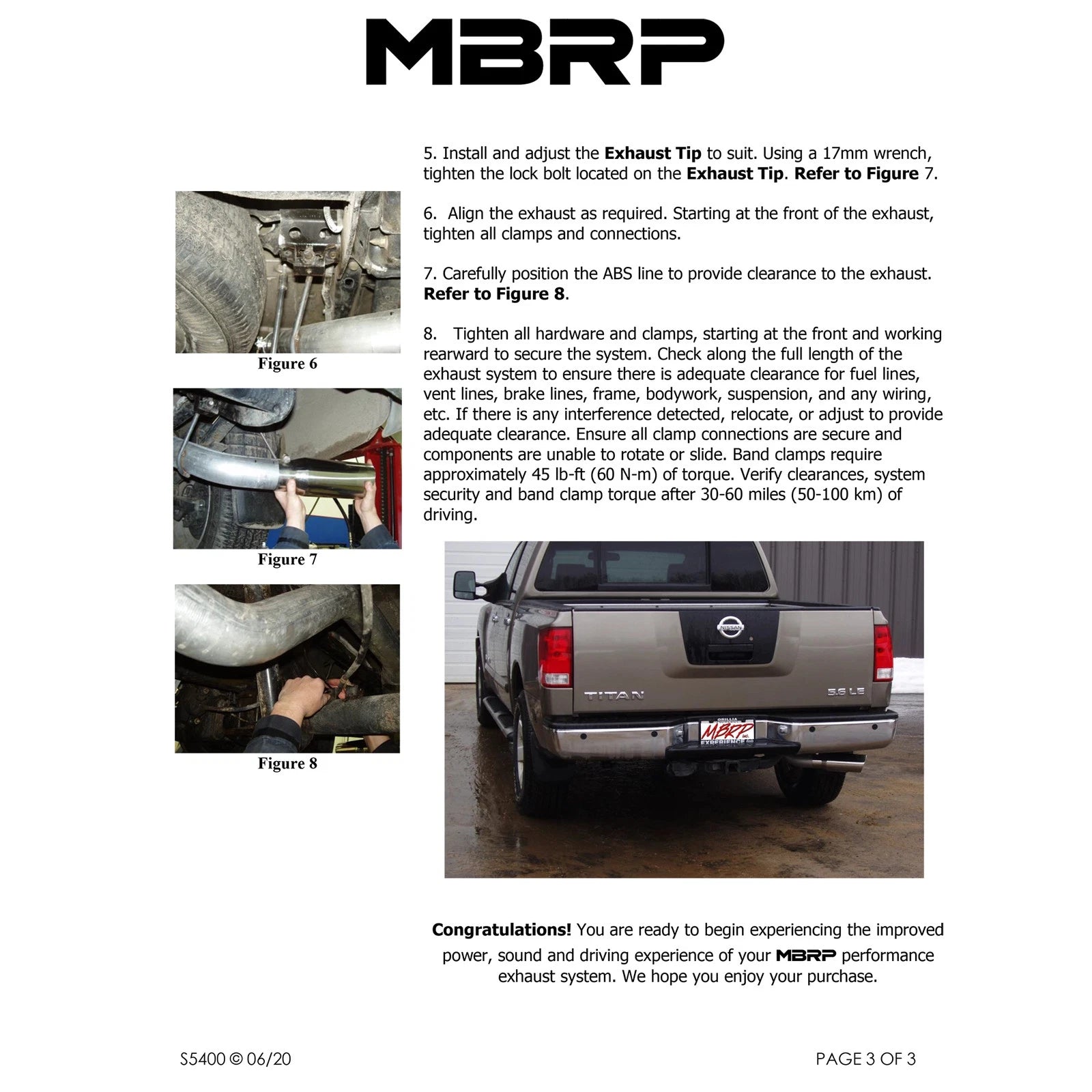 MBRP 2004-2006 Nissan Titan 5.6L EC/CC Cat Back Single Side