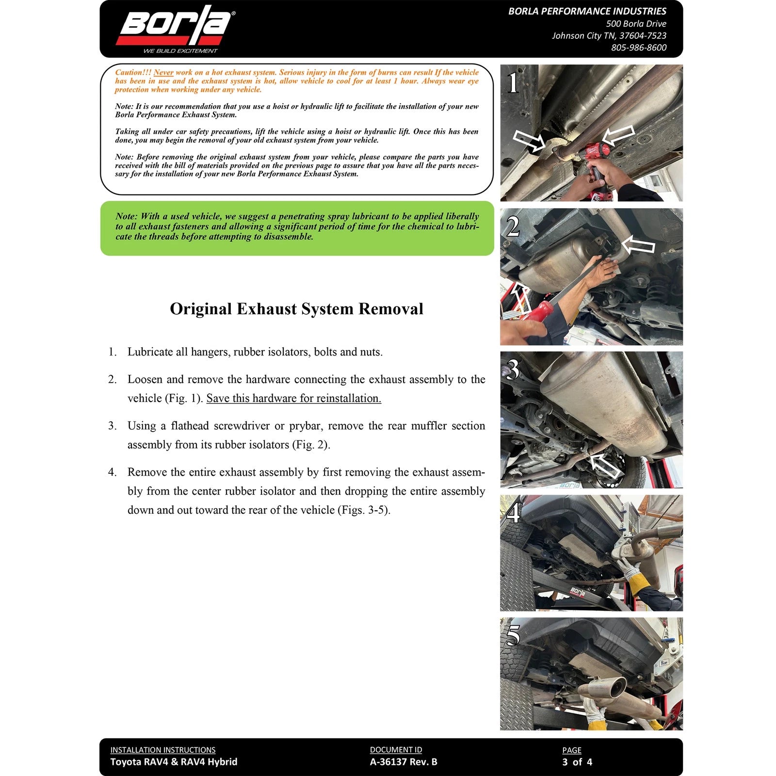 Borla 19-24 Toyota Rav4 (excl. Hybrid) 2.25in S-Type Cat Back Exhaust