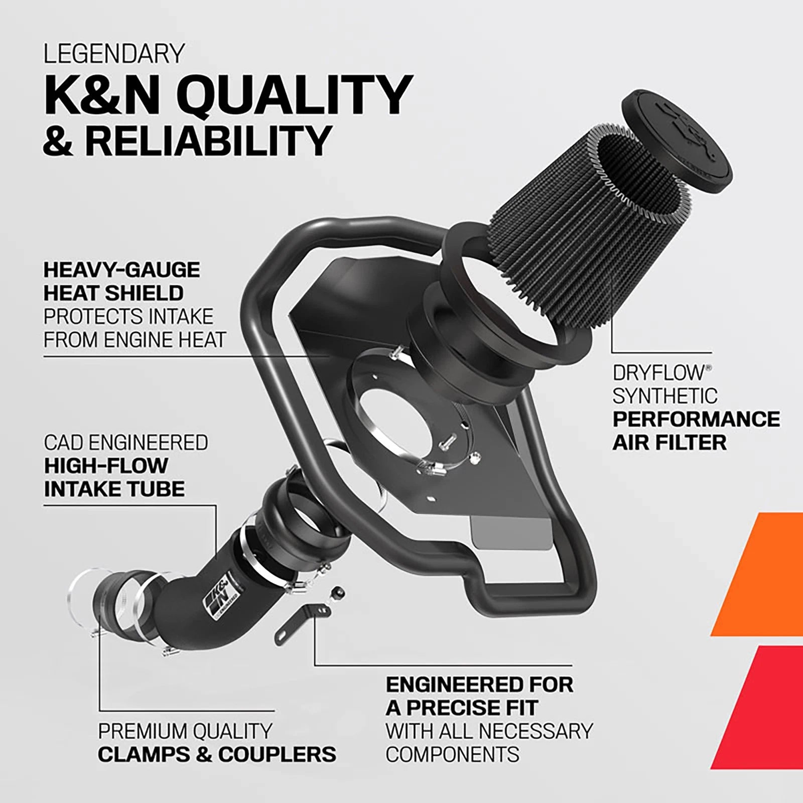 K&N 03-07 Dodge Ram Pickup 2500/3500 5.9L DSL Black Performance Intake Kit