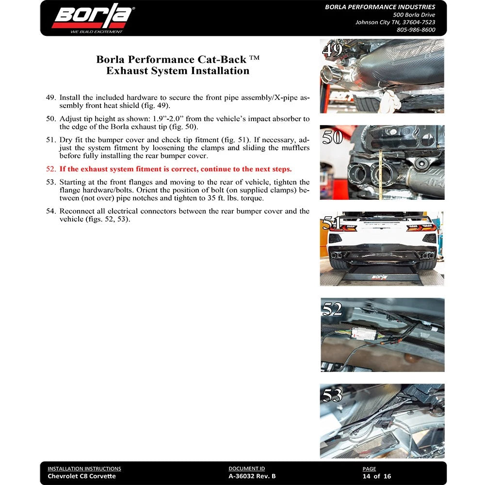Borla 2020 Chevrolet Corvette C8 6.2 ATAK 3in Exhaust System Dual Round Rolled A/C Black Chrome Tips