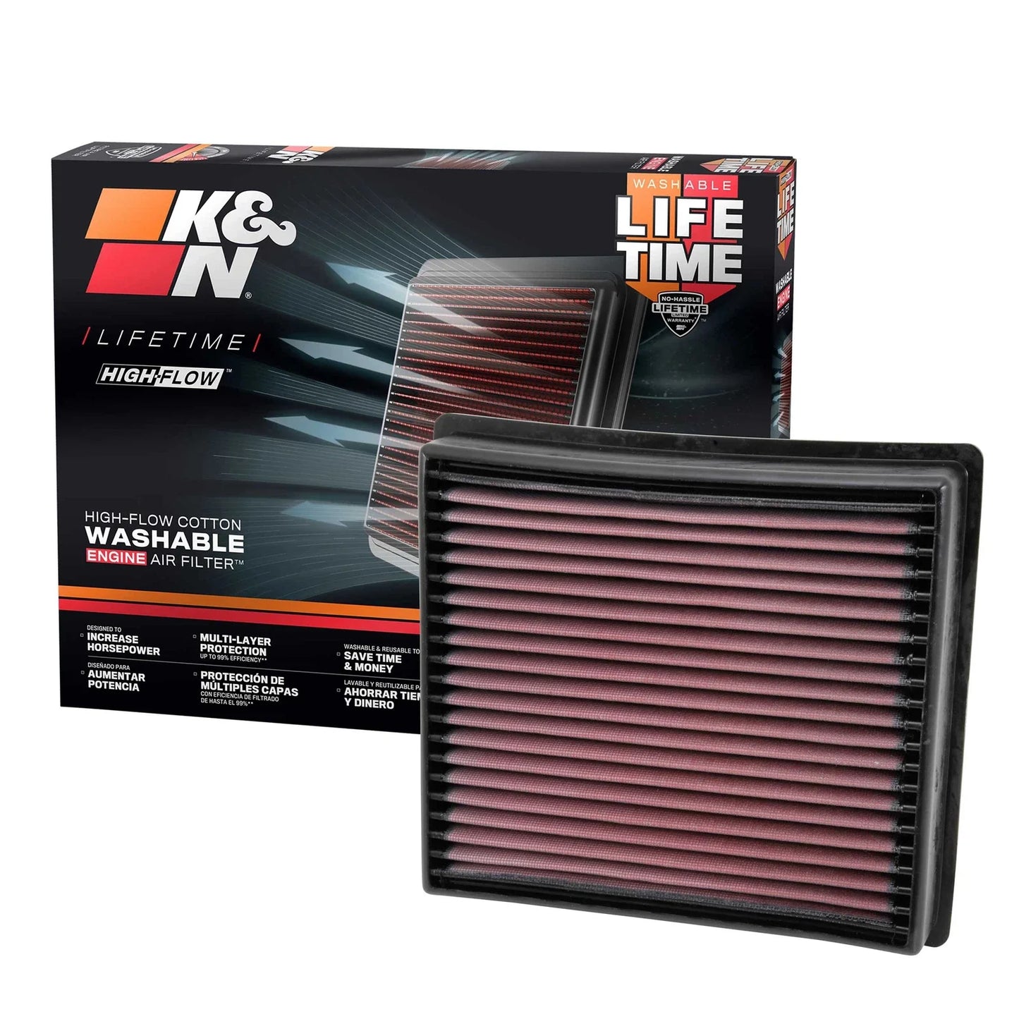 K&N Replacement Panel Air Filter for 13-14 Dodge Ram 2500/3500/4500/5500 6.7L L6 Diesel