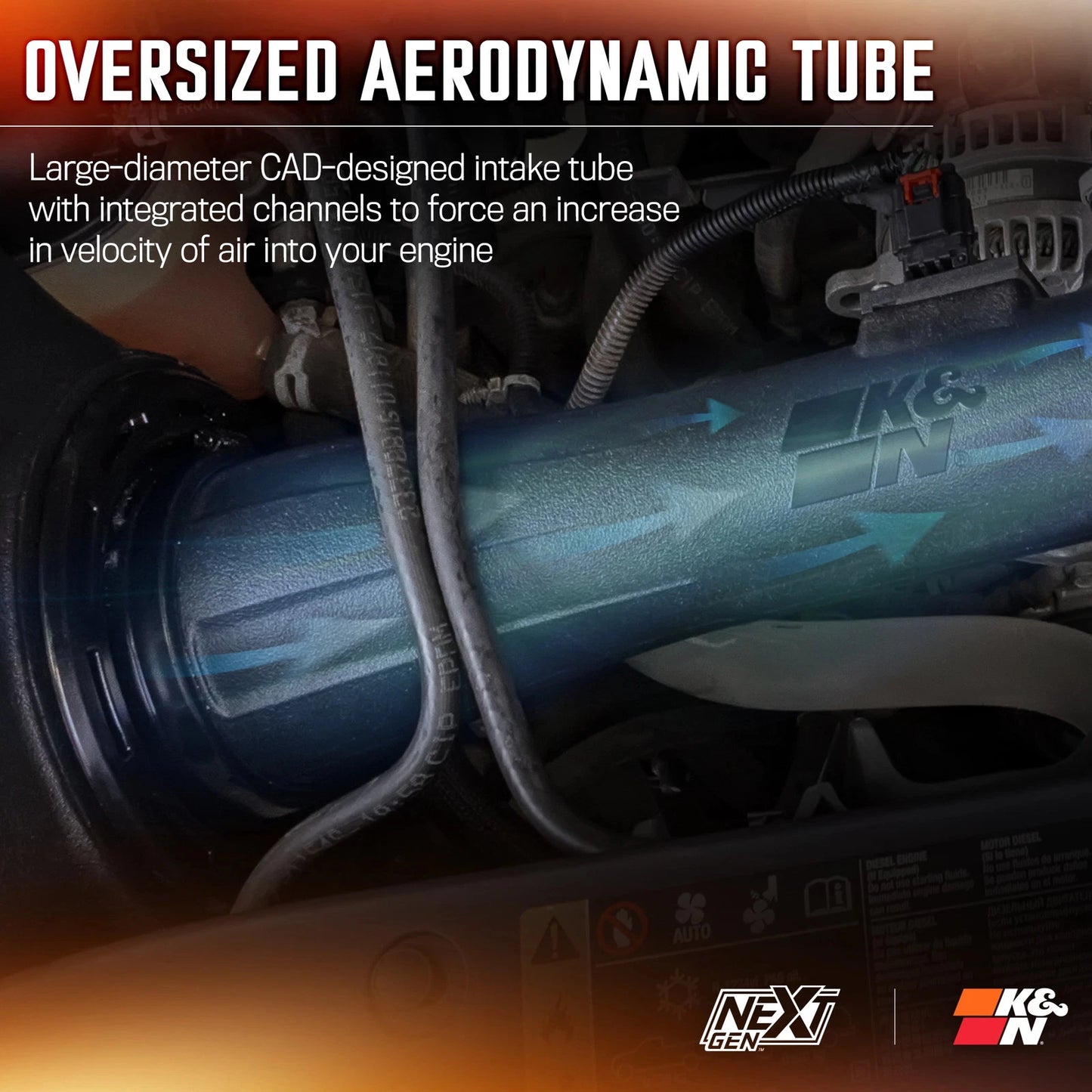 K&N 14-20 Chevy Silverado 1500 (5.3L/6.2L V8) NextGen Cold Air Intake