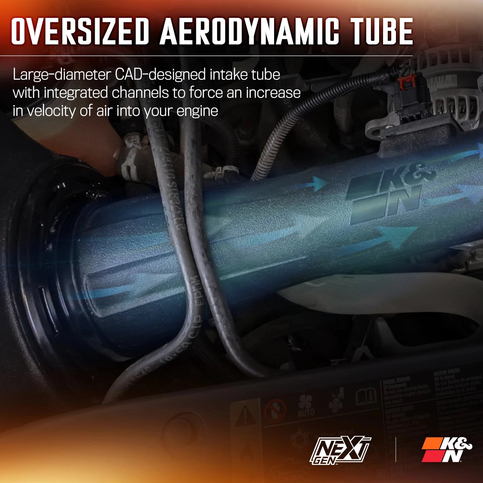 K&N 14-20 Chevy Silverado 1500 (5.3L/6.2L V8) NextGen Cold Air Intake