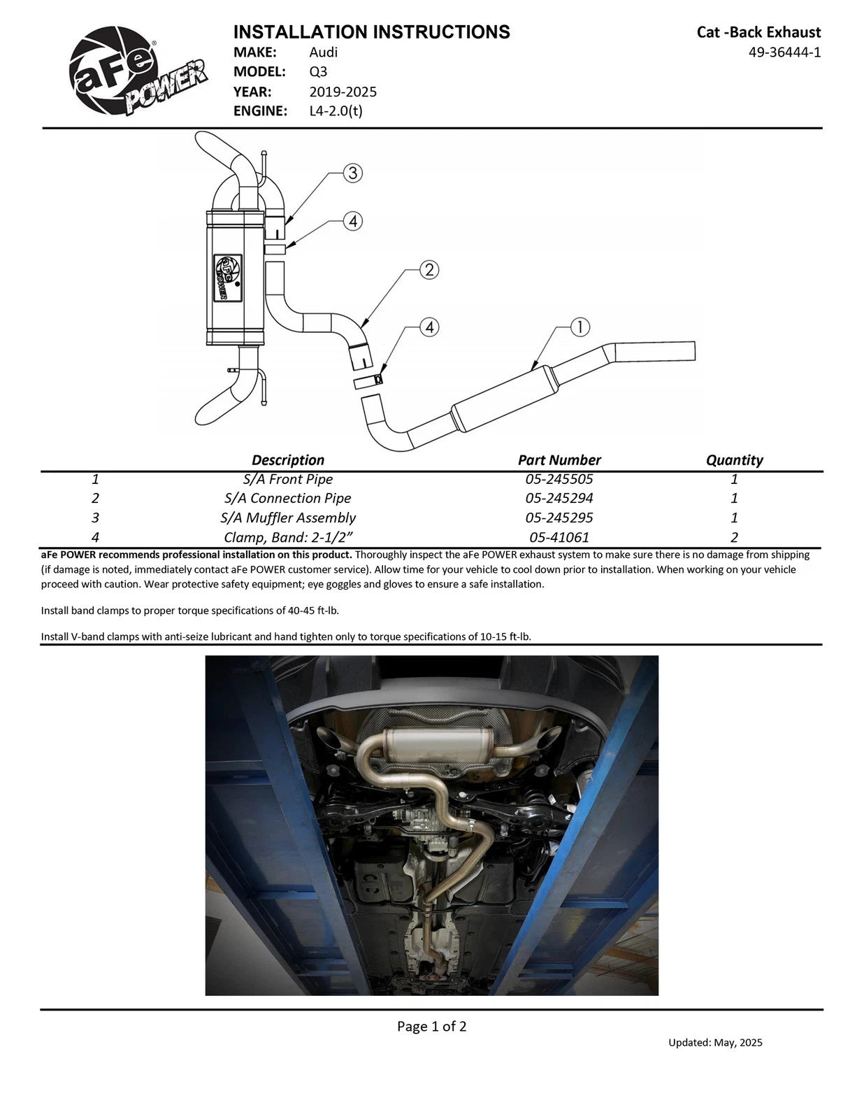 aFe 19-24 Audi Q3 MACH Force-XP Cat-Back Exhaust System