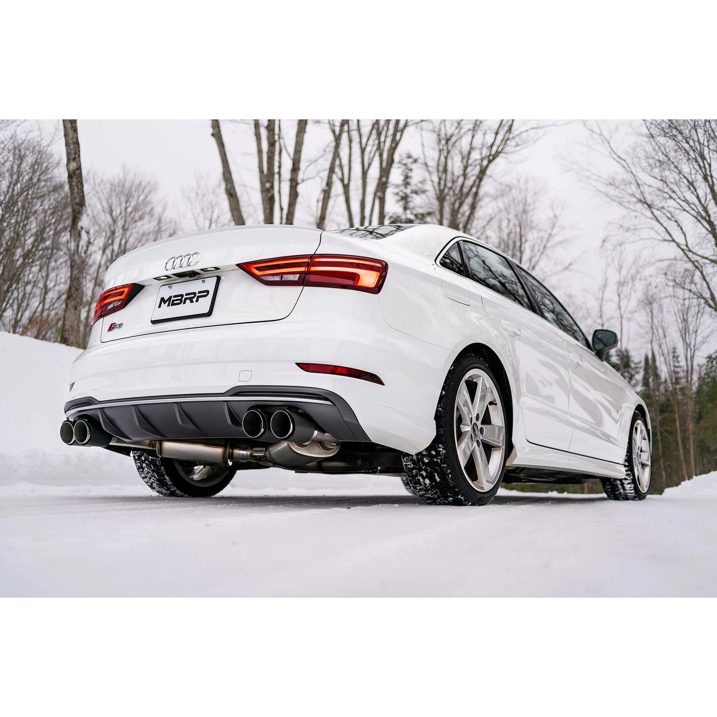MBRP 15-18 Audi S3 SS 3in Quad Split Rear Exit w/ Carbon Fiber Tips - T304