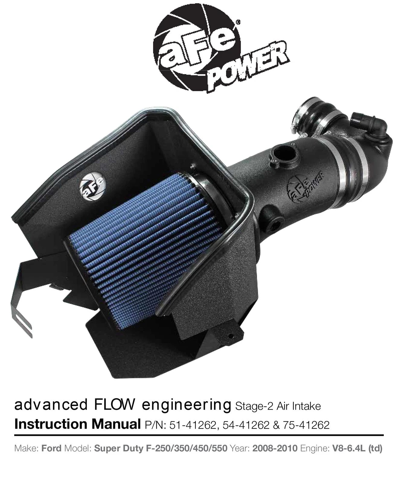aFe MagnumFORCE Stage-2 Pro 5R Air Intake System Ford Diesel Trucks 08-10 V8-6.4L (td)