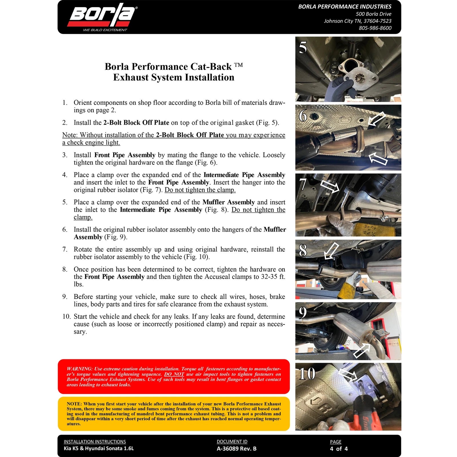 Borla 21-24 Kia K5 GT-Line 1.6L Turbocharged AWD 2.25in Turn Down Exit S-Type Cat-Back