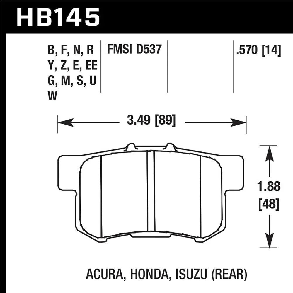 Hawk 06+ Civic Si HPS Street Rear  Brake Pads
