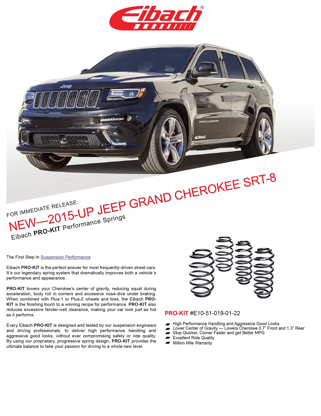 Eibach Pro-Kit for 2014-2015 Jeep Grand Cherokee SRT-8