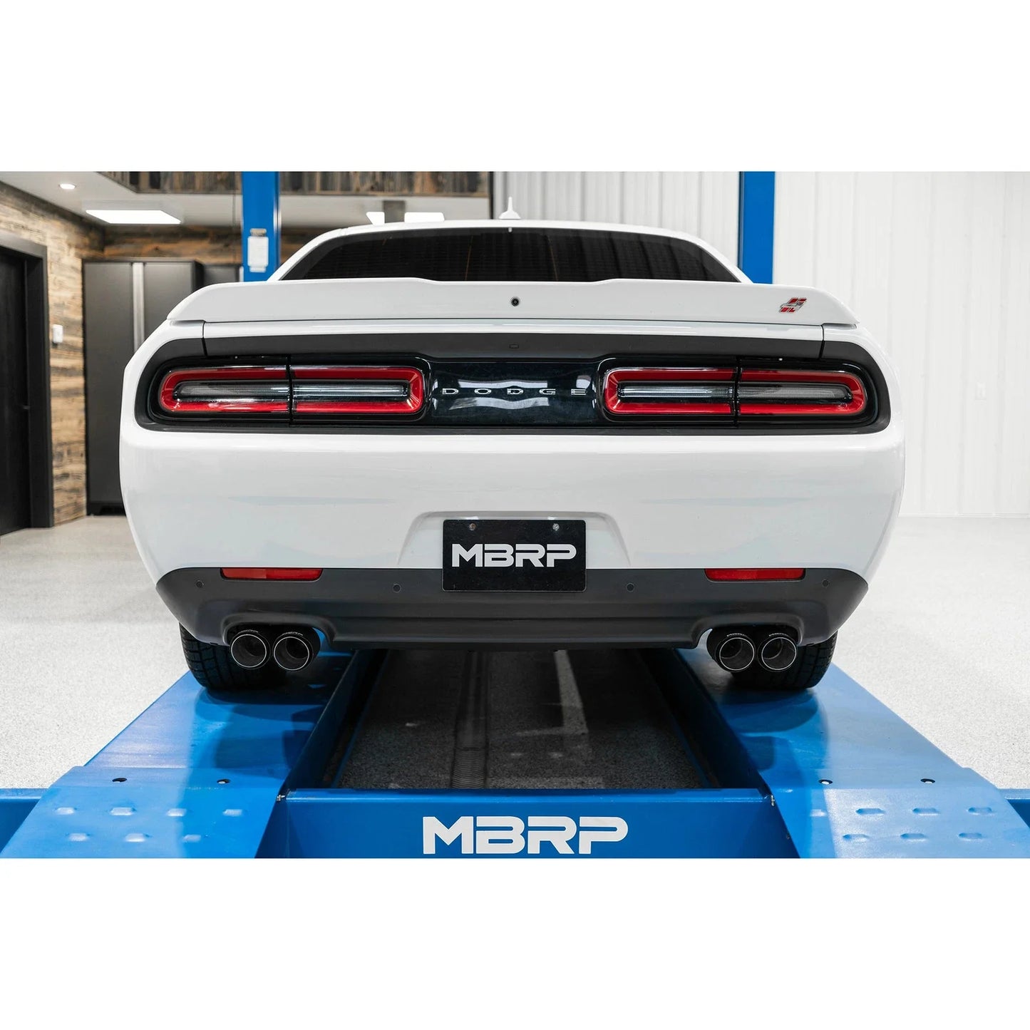 MBRP 2015+ Dodge Challenger 3.6L SS 2.5in Quad Tip Split Rear Exit w/ Carbon Fiber Tips - T304