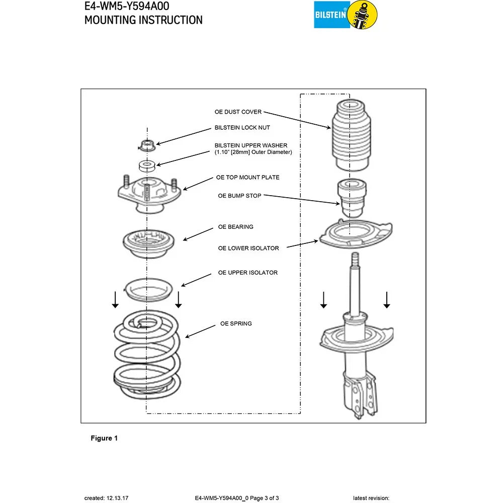 Bilstein B4 OE Replacement 13-17 Buick Enclave Front Twintube Strut Assembly