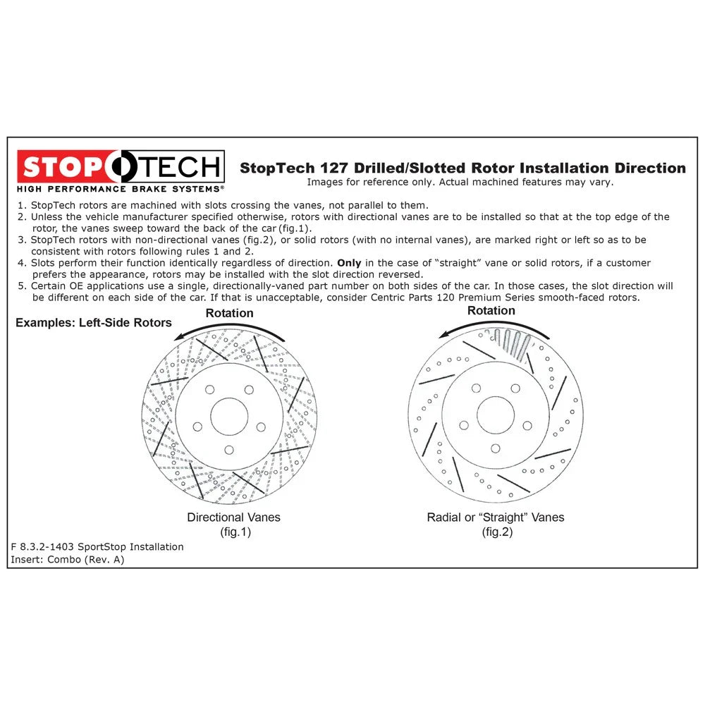StopTech 09 VW Passat CC / 06-09 Passat Slotted & Drilled Right Front Rotor