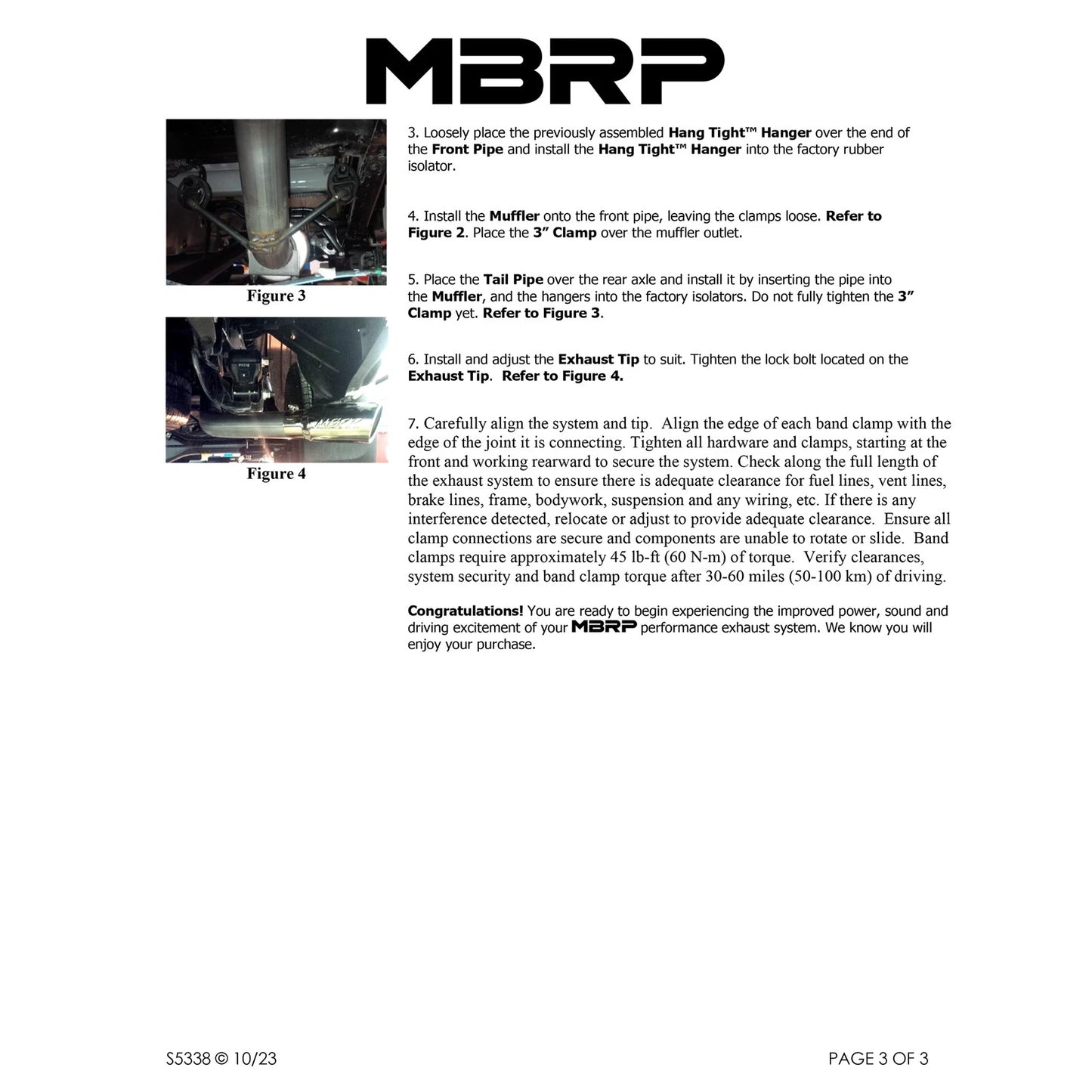 MBRP 2016 Toyota Tacoma 3.5L Cat Back Single Side Exit T409 Exhaust System