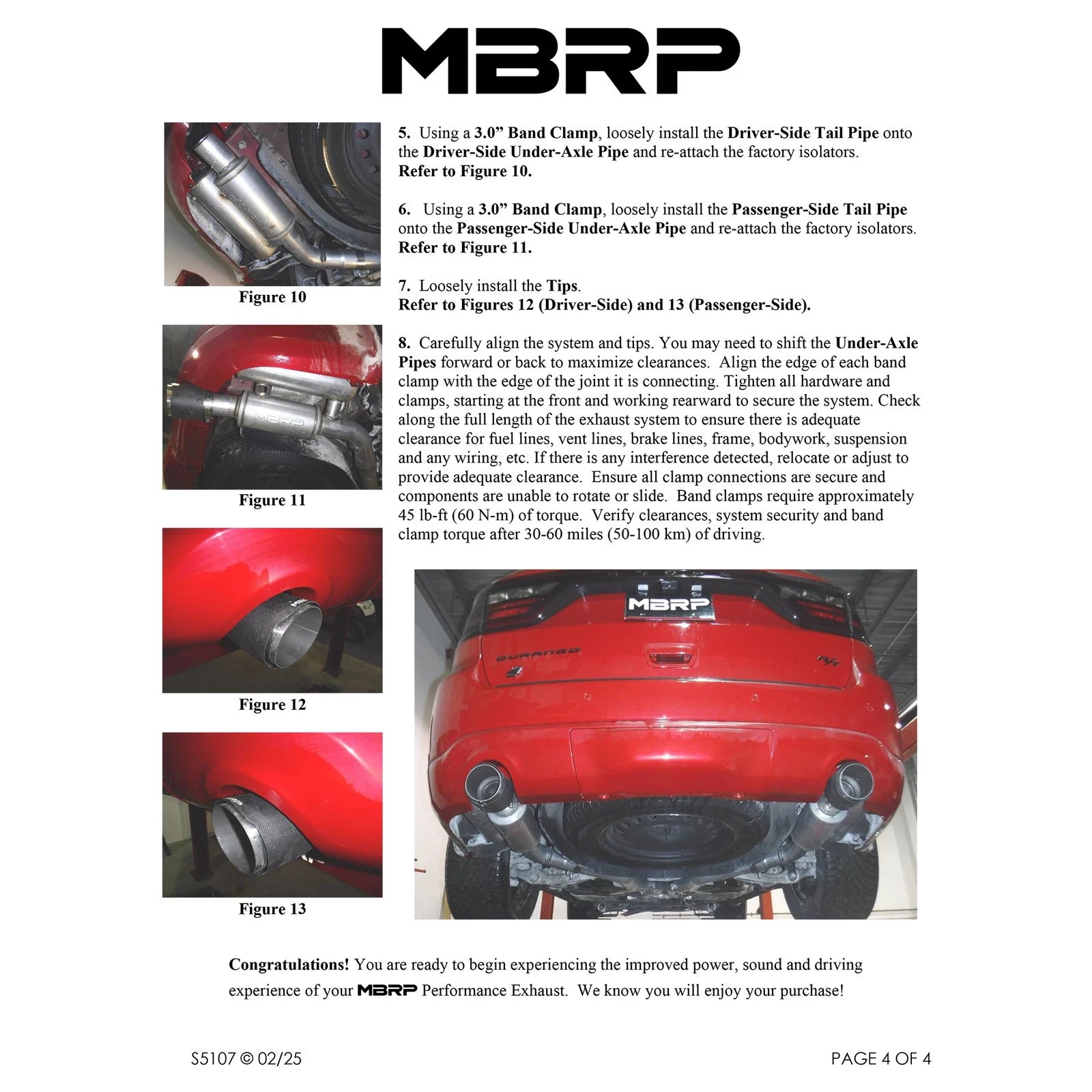 MBRP 2011+ Dodge Durango T304SS 3.0in Cat-Back Dual Rear Exit Exhaust w/ Carbon Fiber Tips