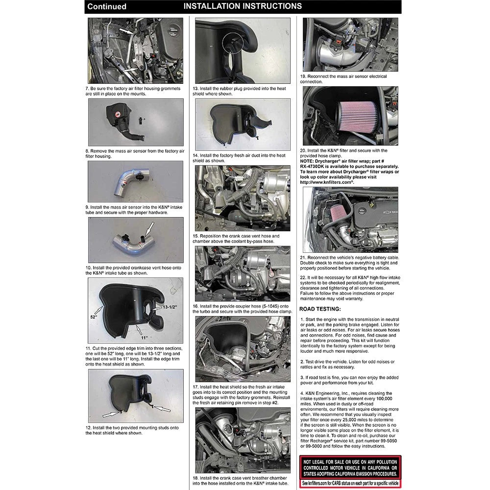 K&N 17-18 Chevy Cruze 1.4L Turbo Silver Typhoon Short Ram Intake