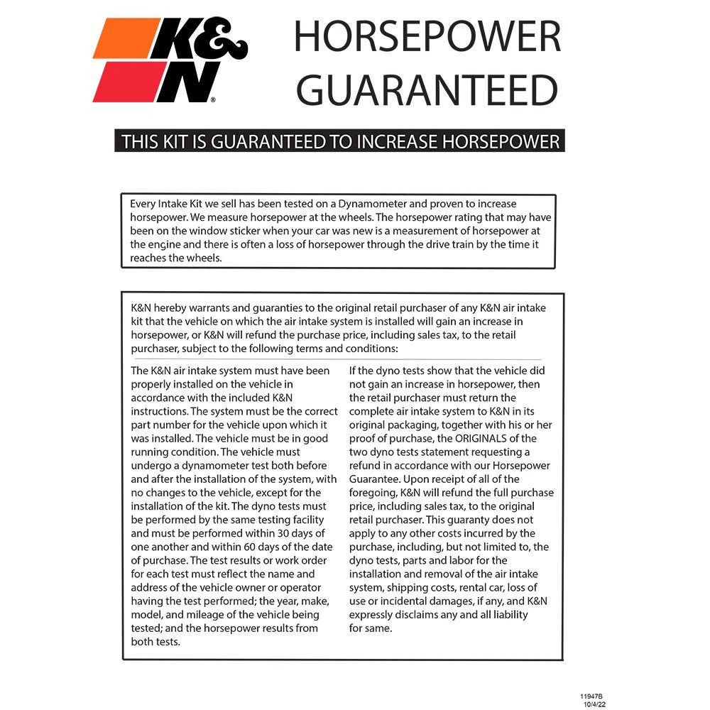 K&N 01-04 Chevy Corvette V8-5.7L AirCharger Performance Intake